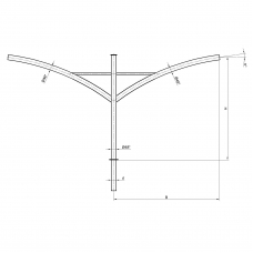 Консольный кронштейн двухрожковый К77-1,0-2,0-1-1