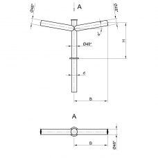 Консольный кронштейн двухрожковый К21-0,5-0,5-0-1
